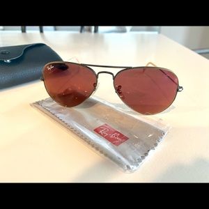 Ray-Ban Women's Aviator Sunglasses in Copper Red Lens